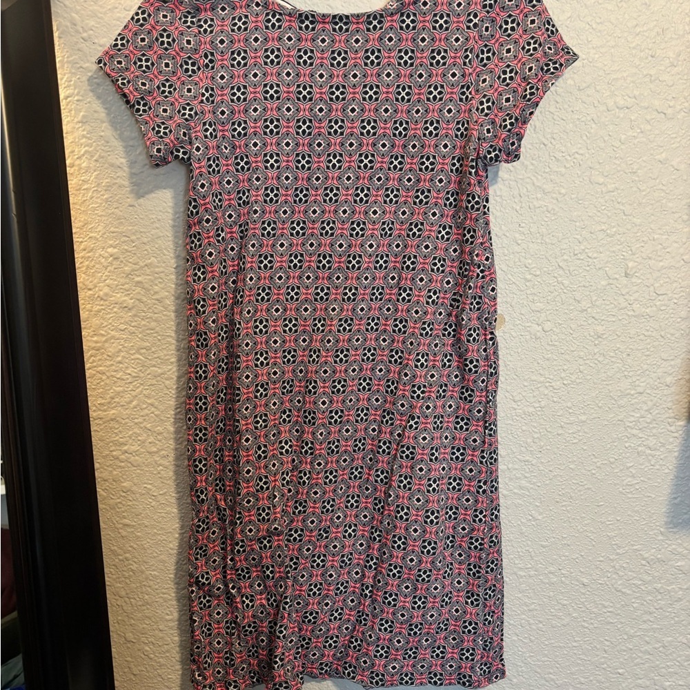 Crewcuts Girl's Size 14 Pink and Black Geometric Mini Dress